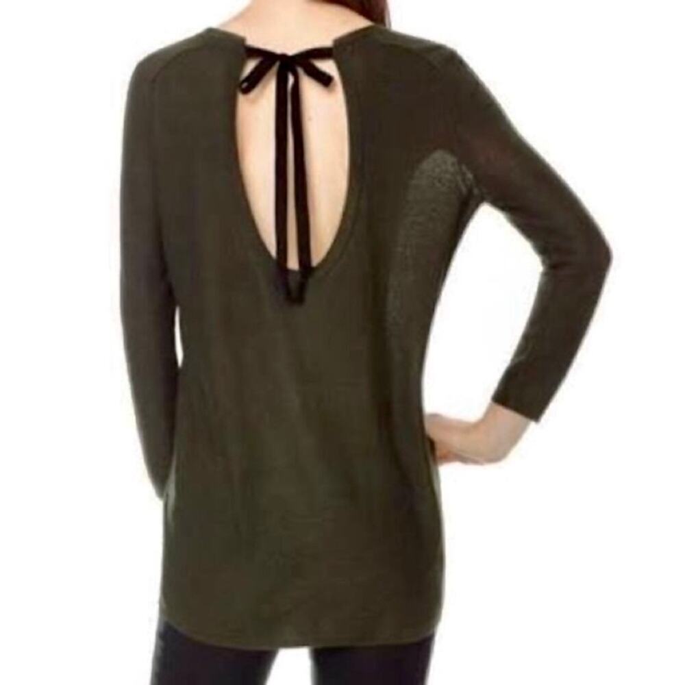 ARITZIA T. BABATON Top Knit Brown Black Open Back Tie Sweater XXS